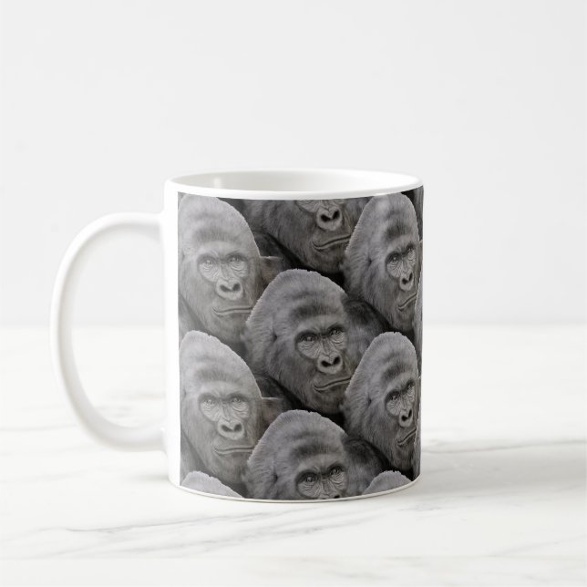 Gorilla Face Pattern Coffee Mug (Left)