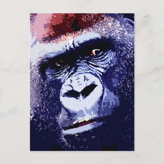 Gorilla Face Pop Art Postcard (Front)