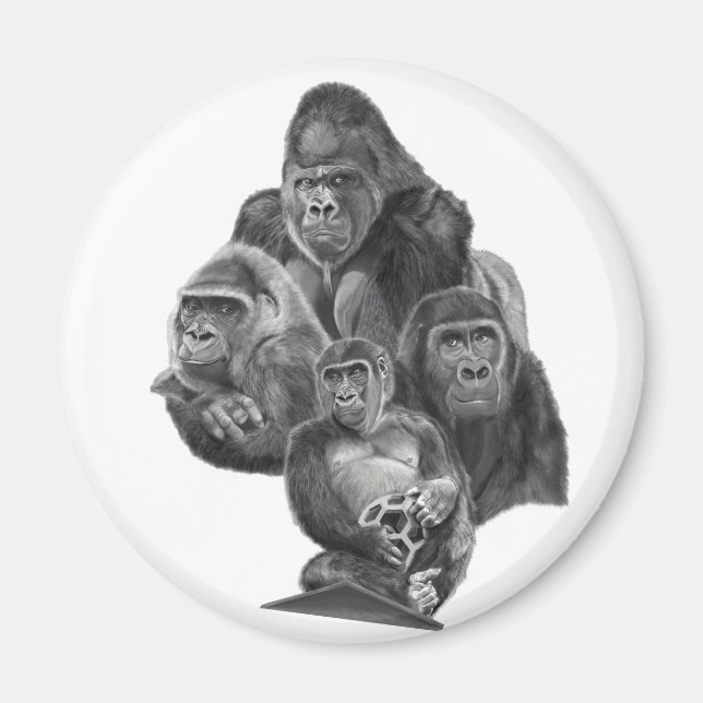Gorilla Family Magnet (ゴリラ家族のマグネット）Gorilla Life (Devant)