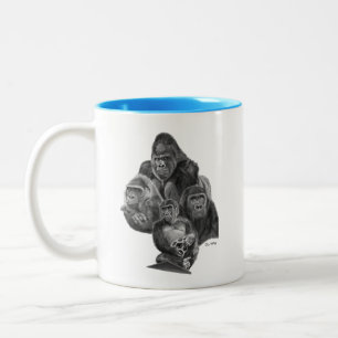 Gorilla Family Two-Tone Coffee Mug