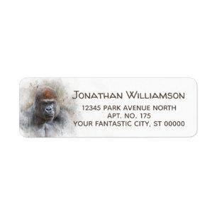 Gorilla Fine Art Portrait on White Return Address
