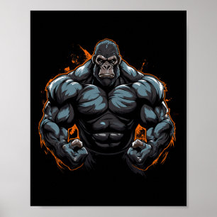 Gorilla Flexing Poster