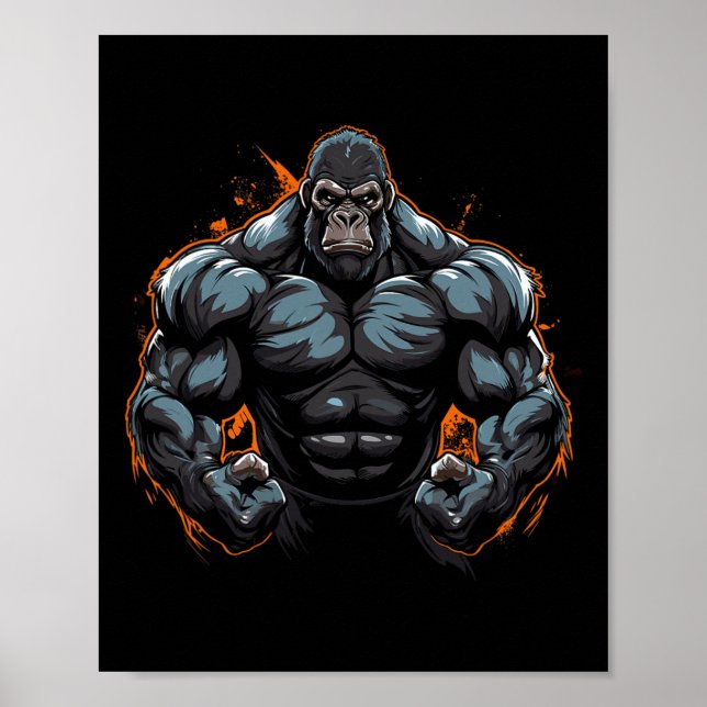Gorilla Flexing  Poster (Front)