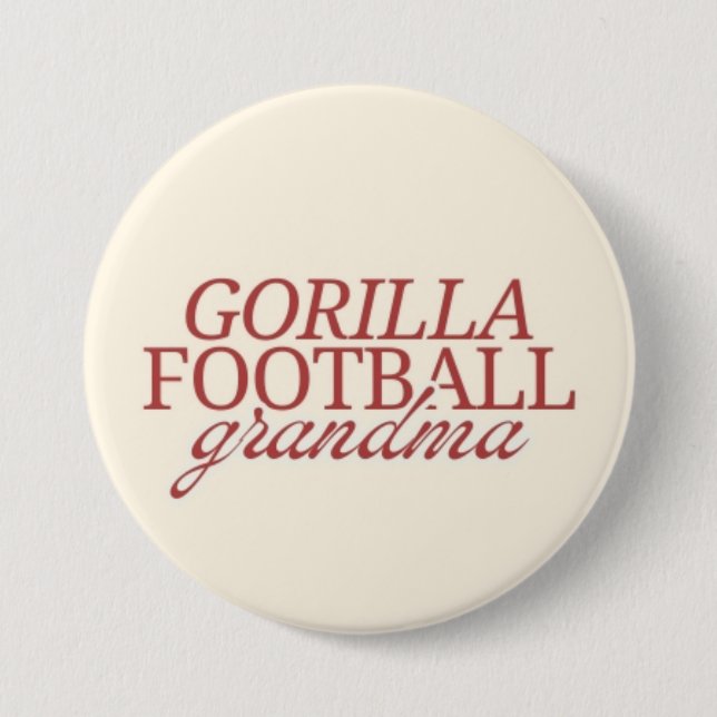 Gorilla Football Grandma 3 Inch Round Button (Front)