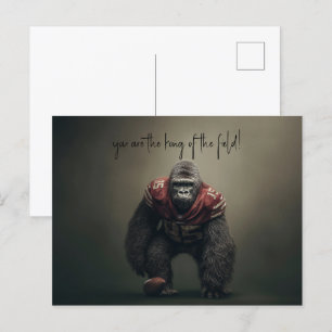 Gorilla Football Player Postcard