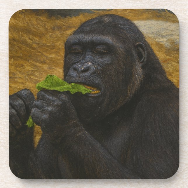 Gorilla Grace – Realistic Wildlife Portrait Coaster (Front)