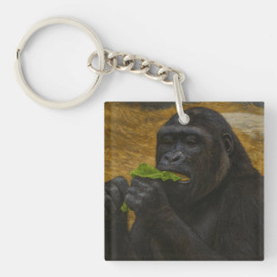 Gorilla Grace – Realistic Wildlife Portrait Keychain