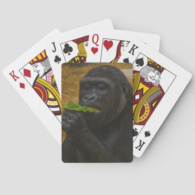 Gorilla Grace – Realistic Wildlife Portrait Playing Cards (Back)