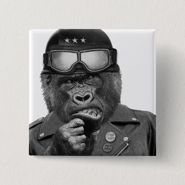 Gorilla Guy 2 Inch Square Button (Front)
