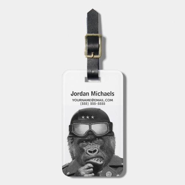 Gorilla Guy | Add Your Name Luggage Tag (Front Vertical)