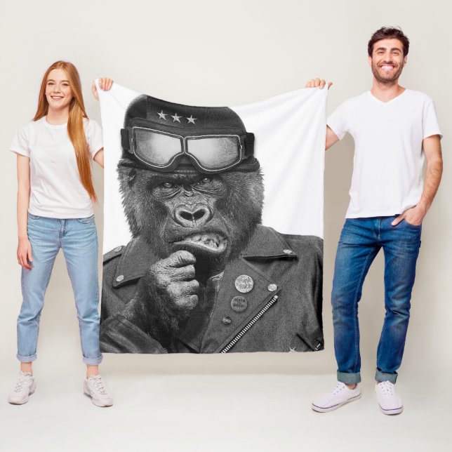 Gorilla Guy Fleece Blanket (In Situ)