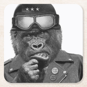 Gorilla Guy Square Paper Coaster