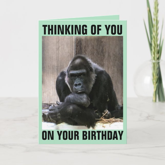 GORILLA HEUREUSE CARTES DE SALUT D'ANNIVERSAIRE (Devant)