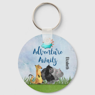 Gorilla Hippo and Meerkat -  Adventure Awaits Keychain