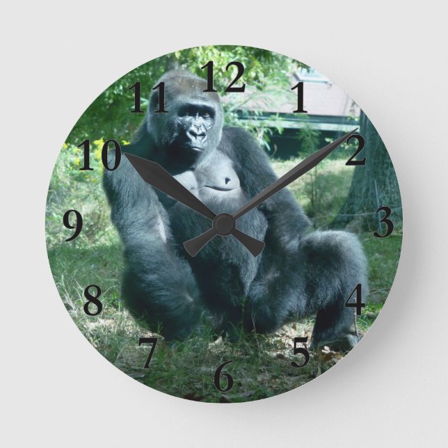 Gorilla Home Decor Round Clock (Front)