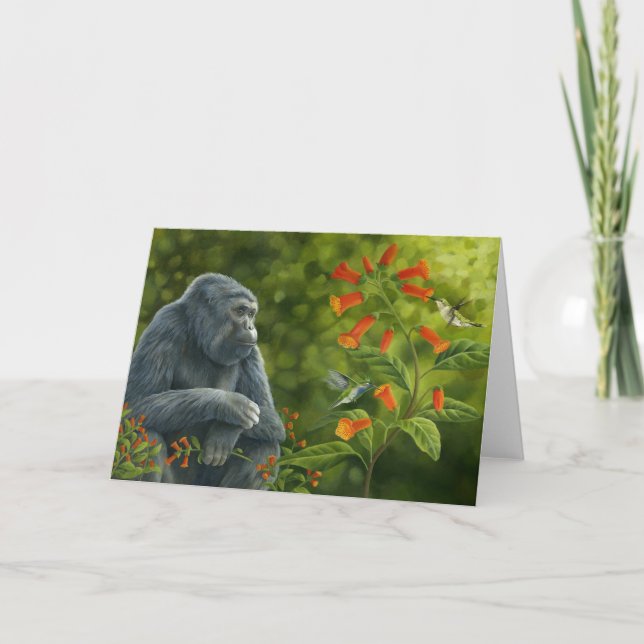 Gorilla & Hummingbirds Card (Front)