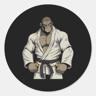 Gorilla In Keikogi - Japanese Karateka  Classic Round Sticker
