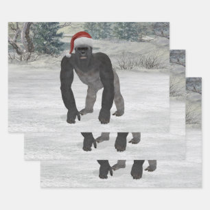 Gorilla In The Snow Wrapping Paper Sheet