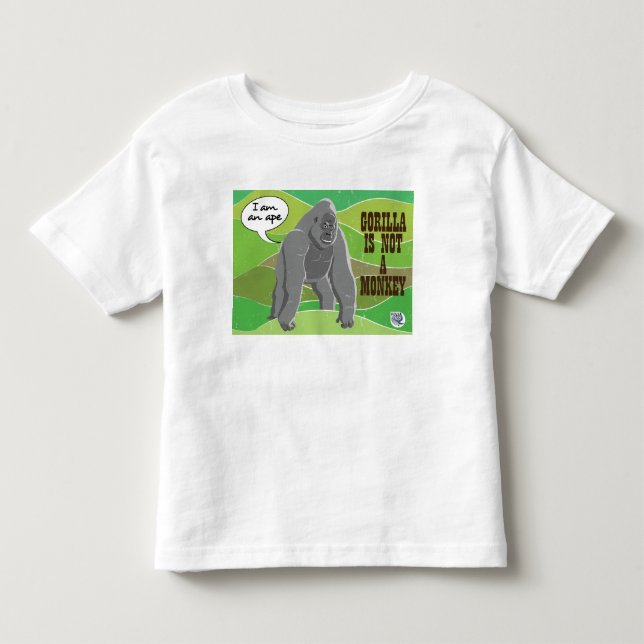 Gorilla is not a monkey toddler t-shirt (Front)