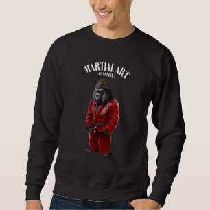 Gorilla Judo Karate Master In Red Judogi Sweatshirt