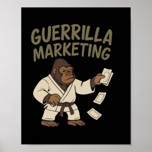 Gorilla Karate Guerrilla Marketing Funny Graphic Poster
