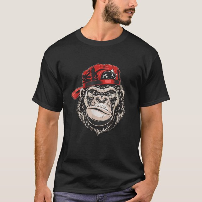 Gorilla King Alpha Funny Ape Wildlife T-Shirt (Front)