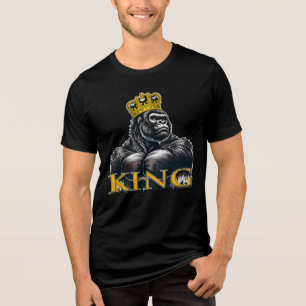 Gorilla King with Crown Bold Design Tri-Blend Shirt