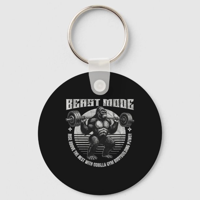 Gorilla Lifts Dumbbell - Fitness  Keychain (Front)