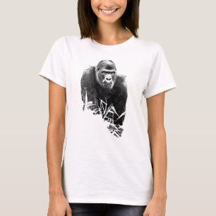 Gorilla Lope Digital Outline Art T-Shirt