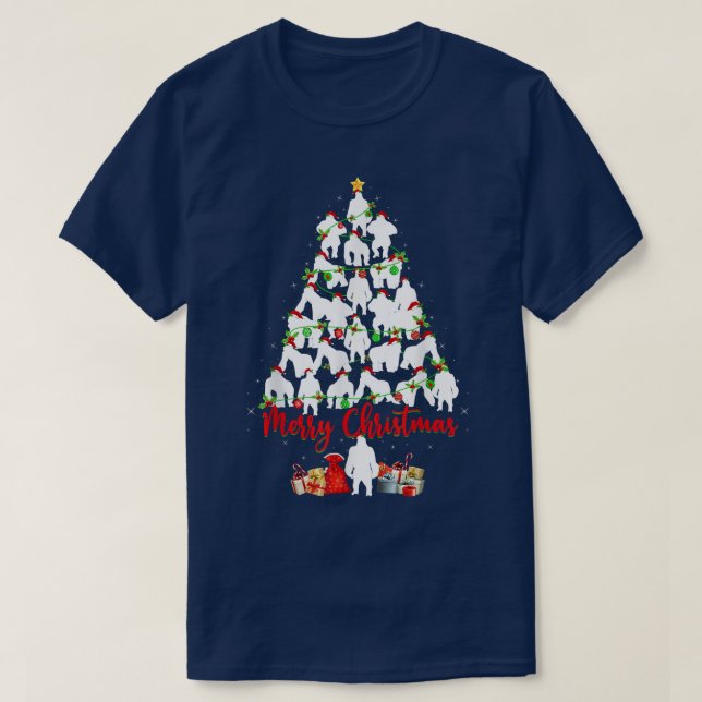 Gorilla Lover Xmas Lighting Santa Gorilla Christma T-Shirt (Design Front)
