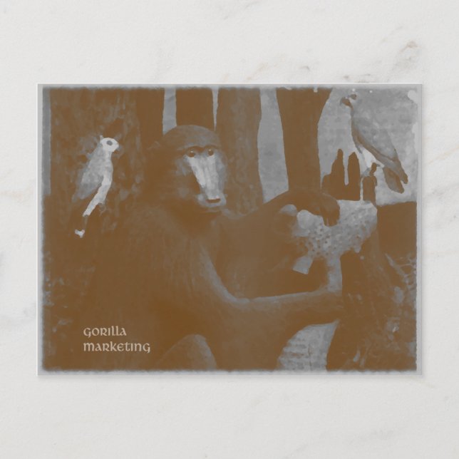 Gorilla Marketing drôle de carte postale (Devant)