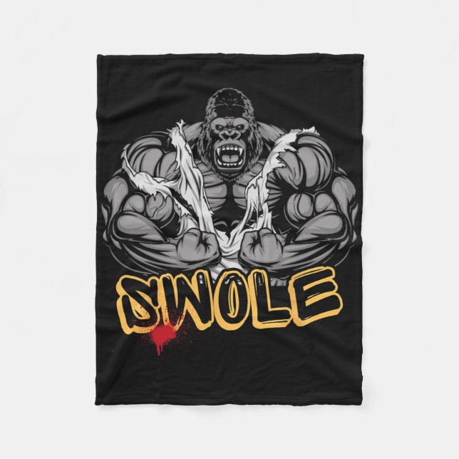 Gorilla Mode Strong Bodybuilding Workout Muscle Sw Fleece Blanket (Front)