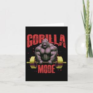Gorilla Mode Weightlifting Gym Bodybuilding Workou Card