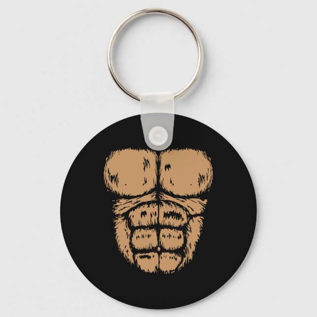 Gorilla Monkey Belly Chest Costume Diy Halloween  Keychain (Front)