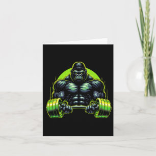 Gorilla Monkey Gym Wear Bodybuilding Workout Motiv Card
