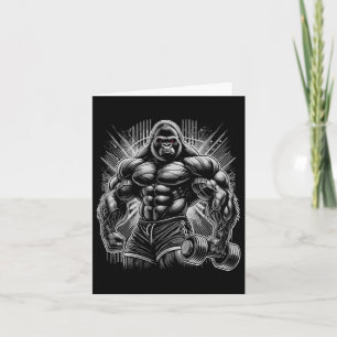 Gorilla Monkey Gym Wear Bodybuilding Workout Motiv Card