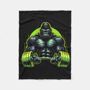 Gorilla Monkey Gym Wear Bodybuilding Workout Motiv Fleece Blanket