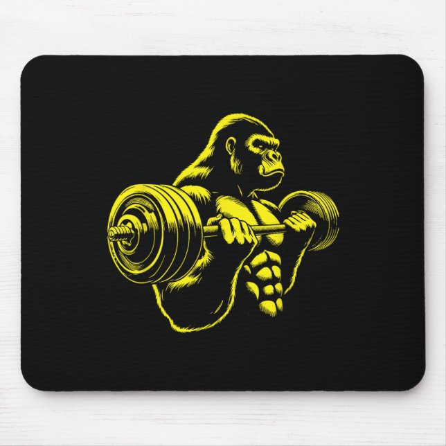 Gorilla Monkey Gym Weight Lifting Bodybuilding Wor Mouse Pad (Front)