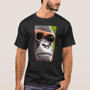 Gorilla Monkey Sunglasses Wildlife Animals Zoo For T-Shirt