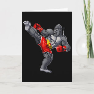 Gorilla Muay Thai Boxing Karate Kickboxing Martial Card