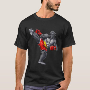 Gorilla Muay Thai Boxing Karate Kickboxing Martial T-Shirt