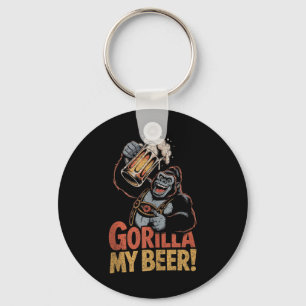 Gorilla My Beer Funny Ape Stein Party Animal Tank Keychain