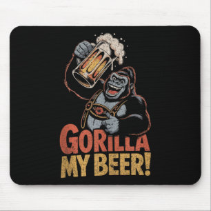Gorilla My Beer Funny Ape Stein Party Animal Tank Mouse Pad