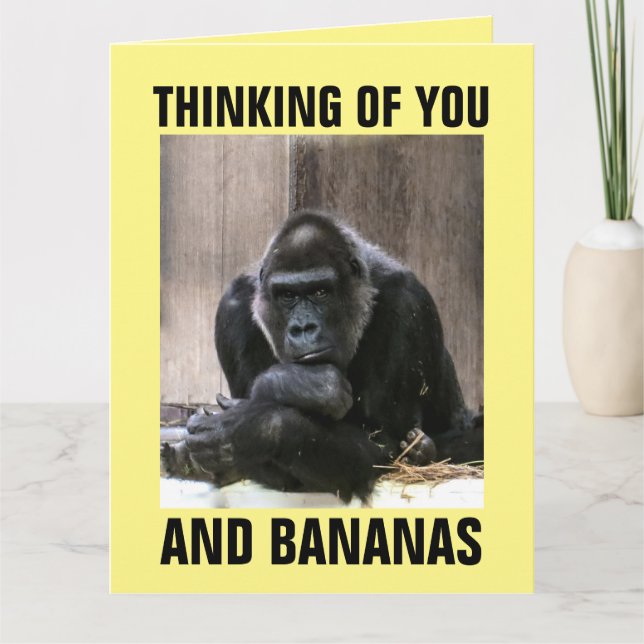 GORILLA PENSANT À VOUS CARTE DE GRÂCE AMUSANTE (Devant)