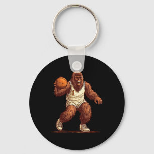 Gorilla Playing Basketball Fun Gorilla Basketball  Keychain