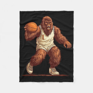 Gorilla Playing Bysketbyll Fun Gorilla Bysketbyll  Fleece Blanket