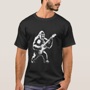 Gorilla Playing Guitar Rock Gorilla Music Band Gor T-Shirt