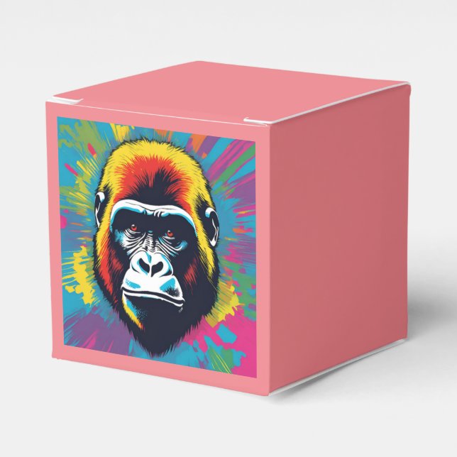Gorilla Pop Art Cartoon Drawing Favor Box (Front Side)