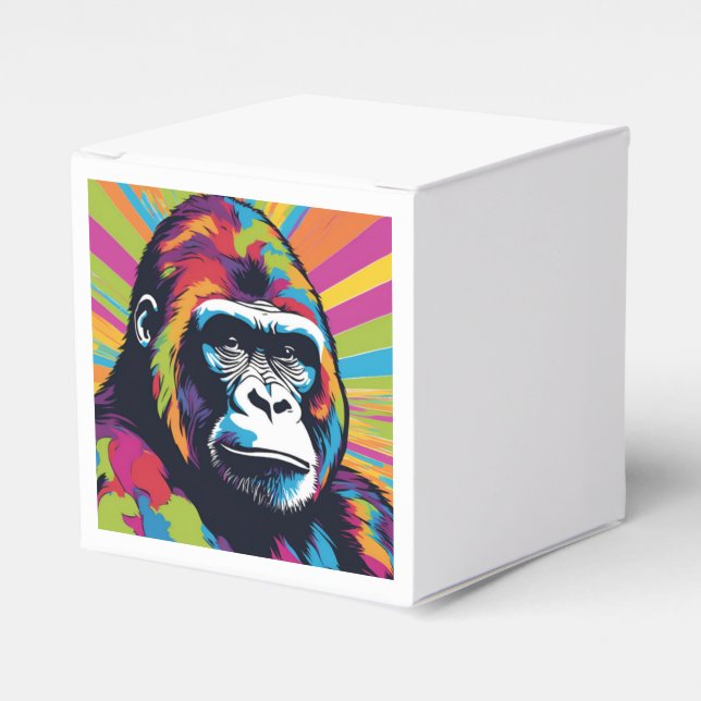 Gorilla Pop Art Cartoon Drawing Favor Box (Front Side)
