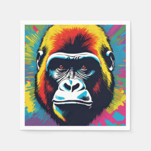 Gorilla Pop Art Cartoon Drawing Napkin